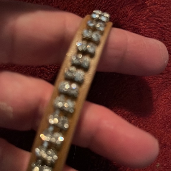 LEATHER bracelets w/ rhinestones 1 magnetic, 1 adjustable snap, I ornate… - Picture 9 of 10